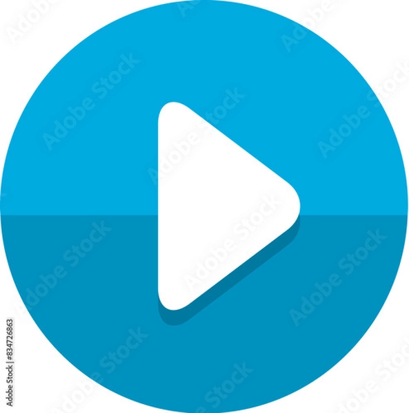 Fototapeta Play button icon to the right  in a blue circle
