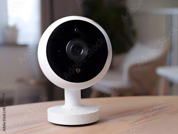 Fototapeta "High-tech security camera uses facial recognition to provide advanced protection for smart homes."