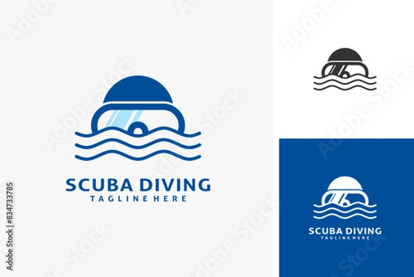 Fototapeta Scuba diving logo design