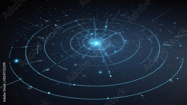 Obraz Dots and dashes creating imaginary star maps space abstract