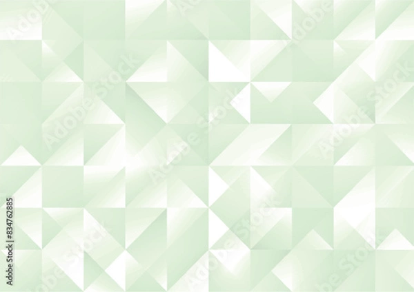 Fototapeta 四角と三角の幾何学背景（緑色）