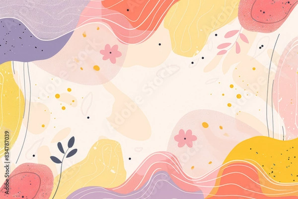 Fototapeta Harmonious Calm Doodle Background Texture - Serene, Artistic, and Detailed Patterns for Tranquil and Beautiful Designs. Generated AI.