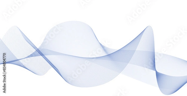 Fototapeta Vector abstract colorful flowing wave lines isolated on white background. Design element for technology, science, modern concept.