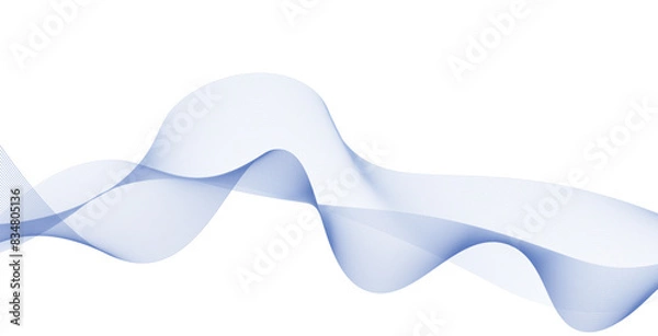 Fototapeta Vector abstract colorful flowing wave lines isolated on white background. Design element for technology, science, modern concept.