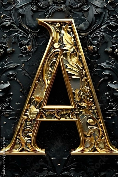 Fototapeta gold letter A