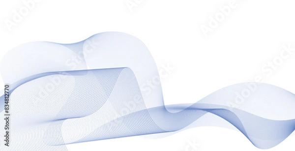 Fototapeta Vector abstract colorful flowing wave lines isolated on white background. Design element for technology, science, modern concept.