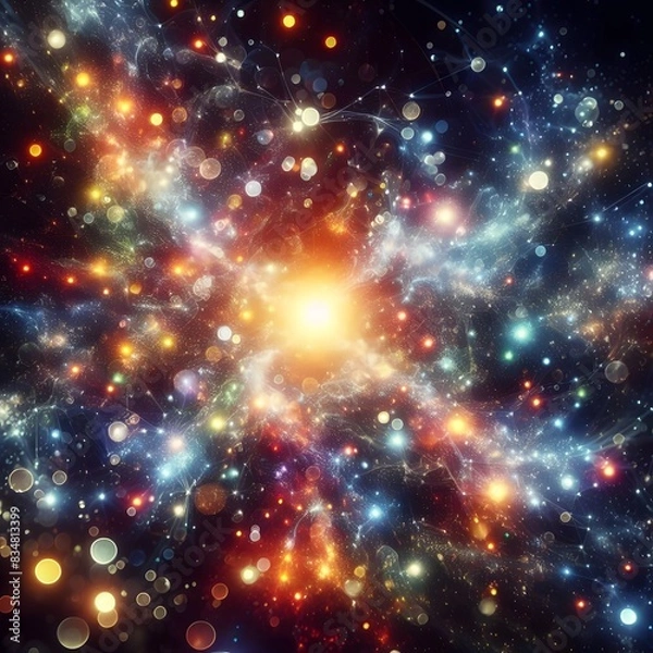 Fototapeta An electrifying display of abstract colorful lights