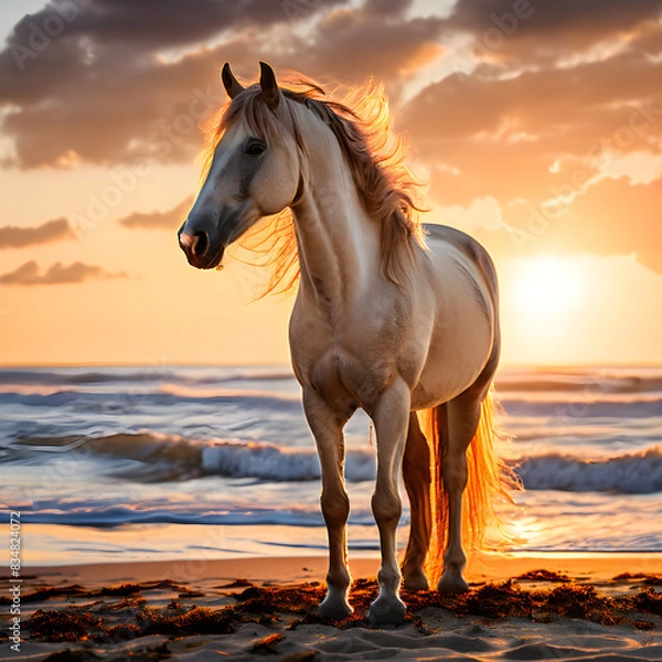 Obraz horse at sunset