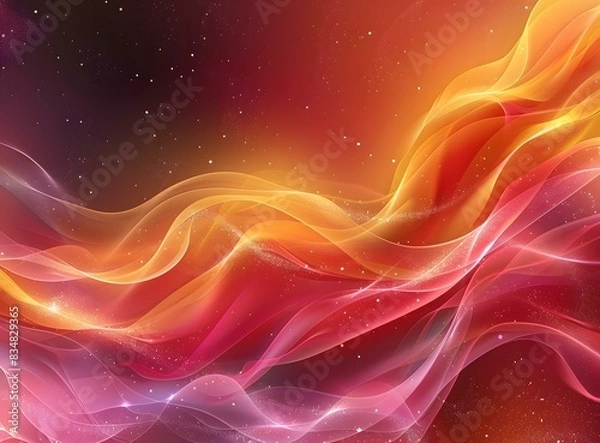 Fototapeta Red and pink waves