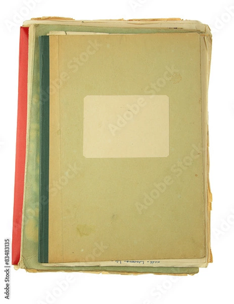 Obraz old folders isolated on white background