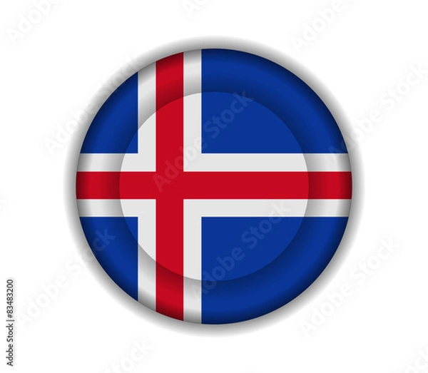 Fototapeta button flags iceland
