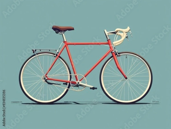 Fototapeta Red bike white seat brown seat