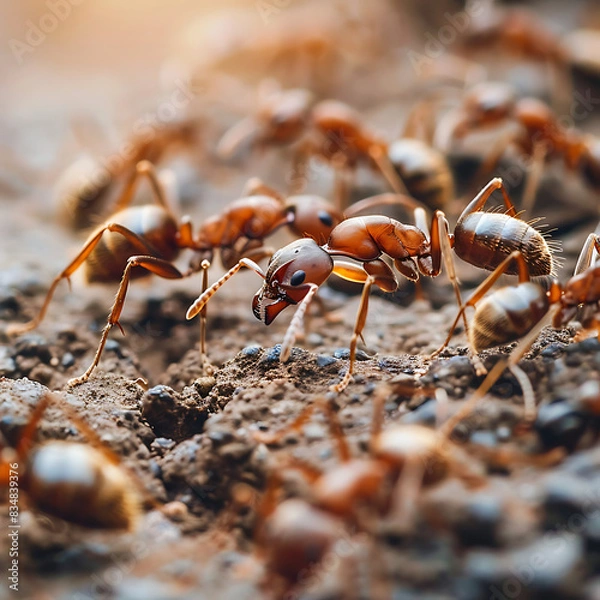 Fototapeta Ants, the power of creative unity A variety of job