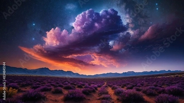 Fototapeta Multicolored painted nebula