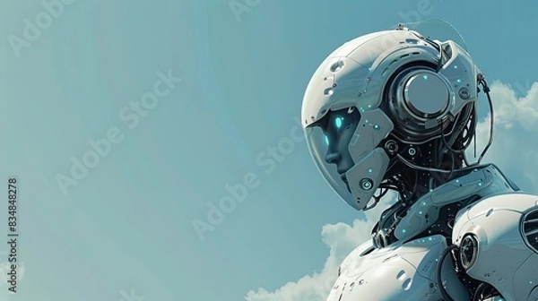 Fototapeta robot Ai Intelligence technology solutions develop cannot find solution background banner copy space 