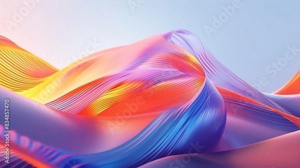 Fototapeta A bold futuristic graphic showcasing abstract patterns in a dynamic composition The vivid colors and sharp lines reflect a modern aesthetic, creating a striking visual impact