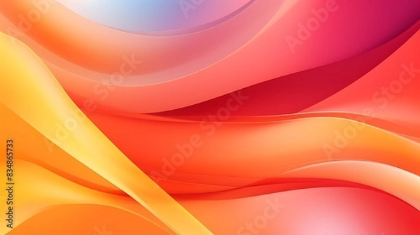 Fototapeta Vibrant Abstract Art Smooth Lines in Pink, Orange, and Yellow Hues