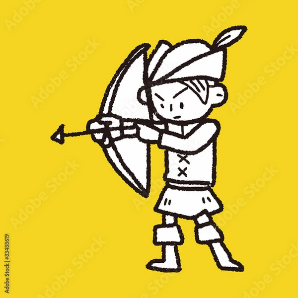 Obraz archer doodle