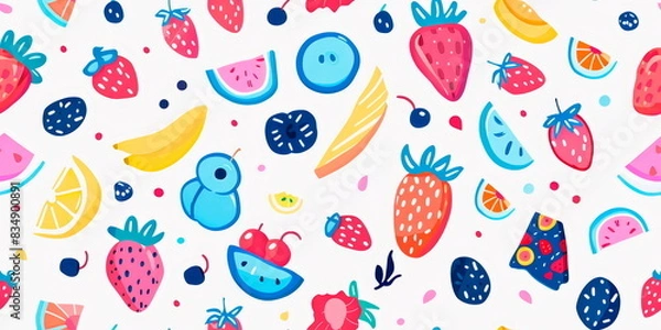 Obraz playful patterns using cute and simple pieces arranged in delightful compositions on a white background.