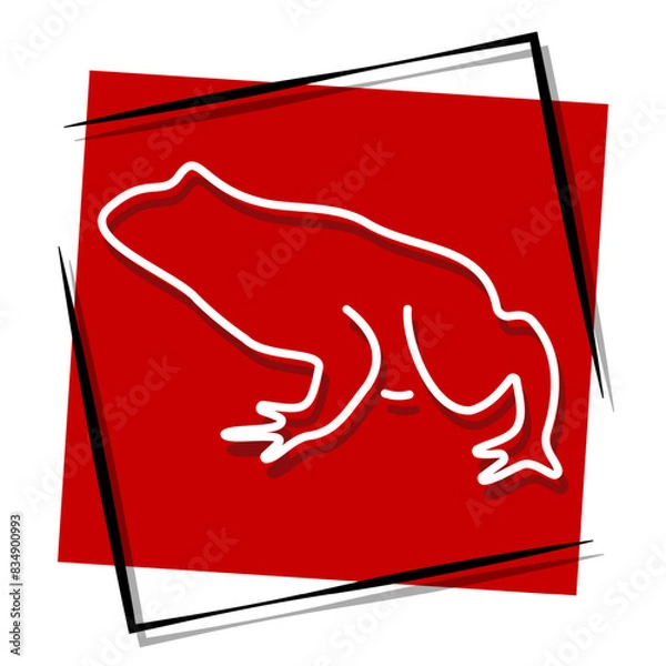 Obraz frog red banner. Vector illustration.