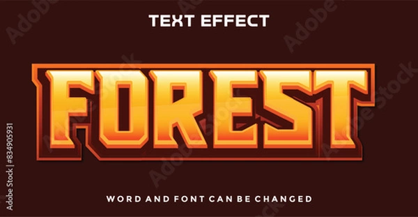 Fototapeta Forest editable text effect