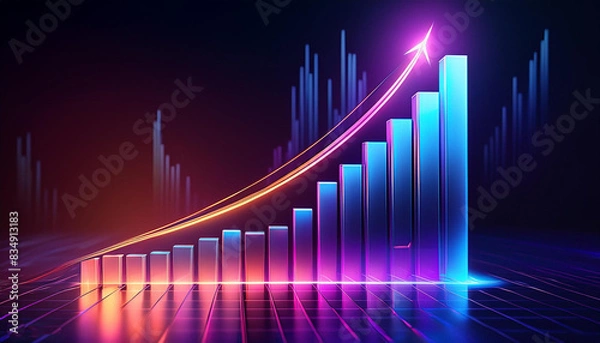 Fototapeta Progress graph with colourful combination 