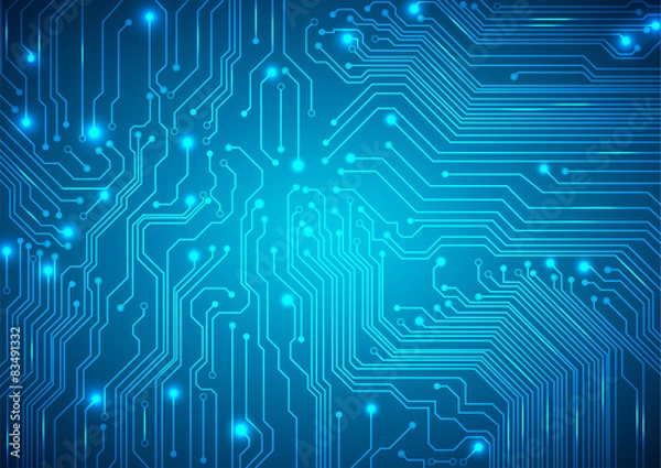 Fototapeta Technological vector background with a circuit board texture
