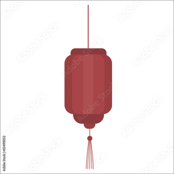 Obraz Red Chinese lantern isolated on white background