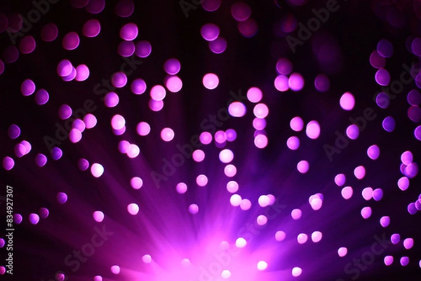 Fototapeta Festive dark purple background with boke and light on bottom