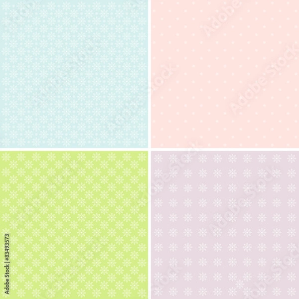 Obraz Vector set of 4 background patterns.