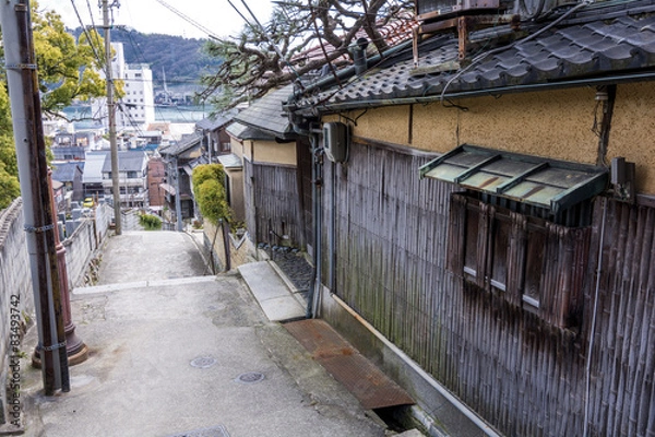 Obraz 尾道の路地のある風景