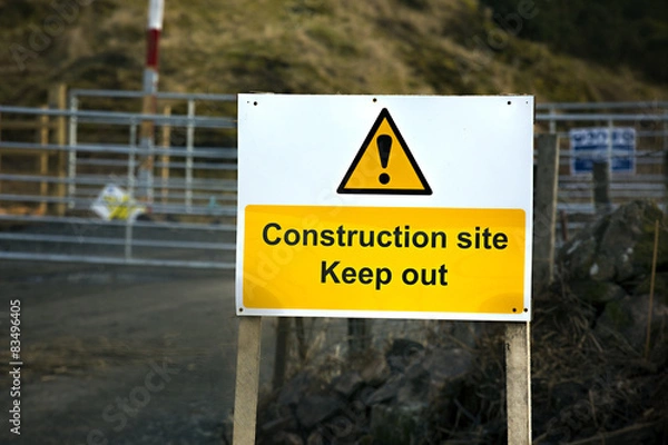 Obraz Danger Construction site sign