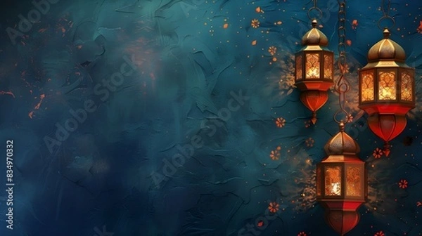 Obraz Free photo islamic new year concept with copy space