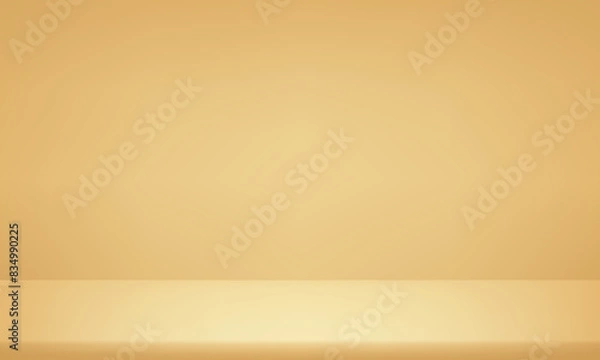 Fototapeta Pastel yellow studio room background. Yellow background vector 3d with podium. Empty room with light effect. Space for selling products on the website. Business backdrop. Vector illustration.
