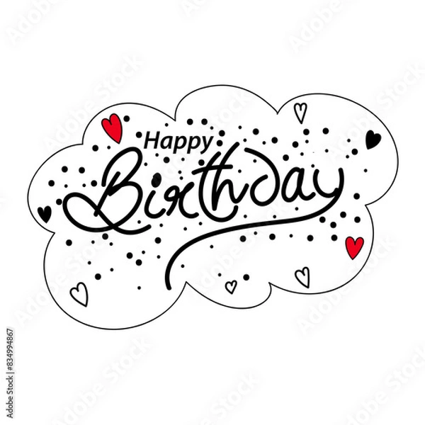 Obraz Vector illustration of hand written Happy Birthday calligraphy on transparent background
