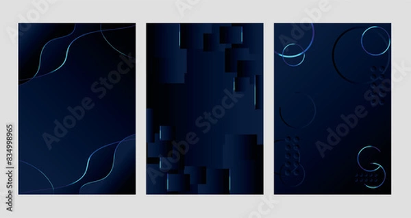 Fototapeta Covers design,  gradient shapes. Poster template with geometric lines.