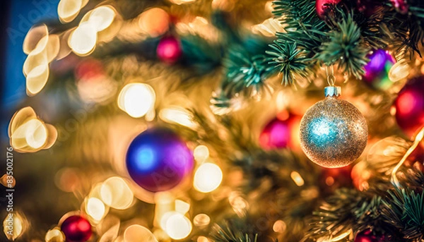 Obraz christmas tree with lights