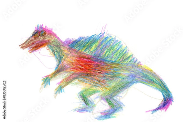 Obraz 색연필로 그린 공룡 스피노사우루스