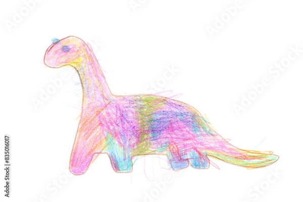 Obraz 색연필로 그린 공룡 아파토사우루스