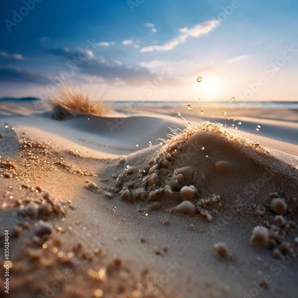 Obraz Realistic Beach Sand Pile in the sun set: High-Resolution Texture for Design Projects