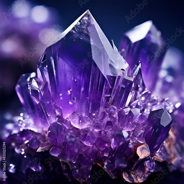 Obraz Amethyst Close-Up: Vibrant Crystal Surrounded by Mystery