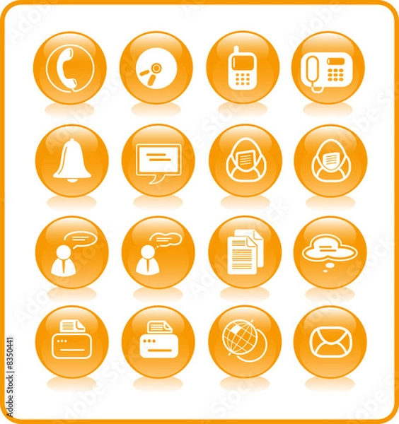 Obraz Miscellaneous office and communication vector icons