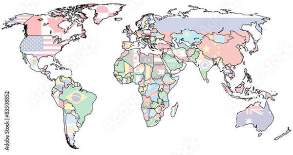 Fototapeta hungary territory on world map