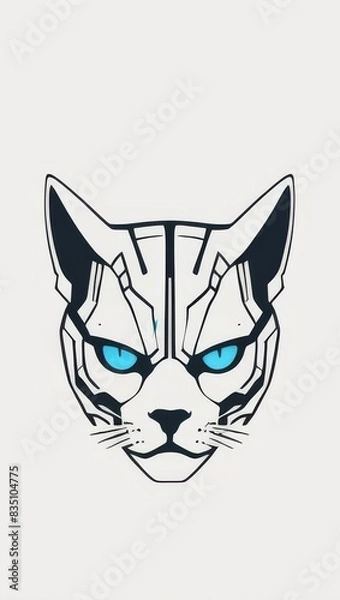 Fototapeta “Binary Whiskers: The Techno-Cat Sentinel”