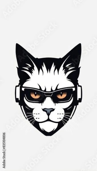 Fototapeta “Binary Whiskers: The Techno-Cat Sentinel”