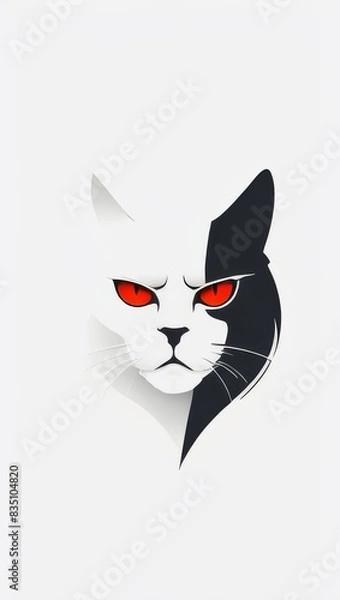 Fototapeta “Binary Whiskers: The Techno-Cat Sentinel”