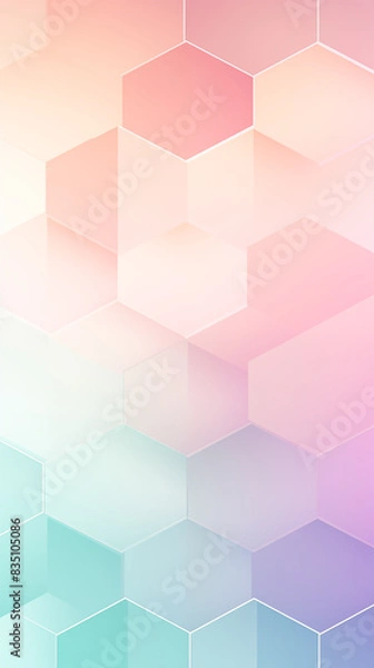 Fototapeta Geometric Abstract Image Pattern Background, Hexagonal Shapes in Pastel Colors, Wallpaper, Background, Cell Phone Cover and Screen, Smartphone, Computer, Laptop, 9:16 Format - PNG