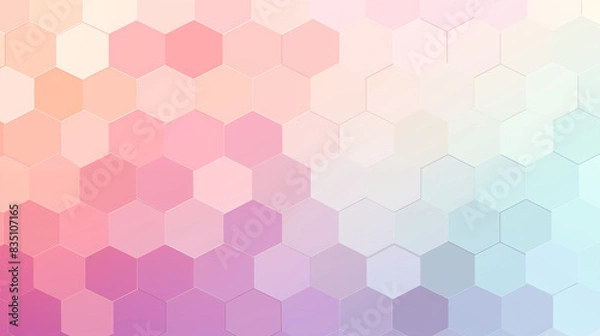 Fototapeta Geometric Abstract Image Pattern Background, Hexagonal Shapes in Pastel Colors, Wallpaper, Background, Cell Phone Cover and Screen, Smartphone, Computer, Laptop, 16:9 Format - PNG
