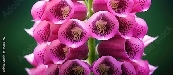 Fototapeta A blooming digitalis purpurea flower with a close-up for copy space image.