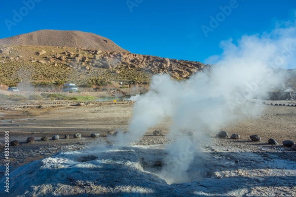 Obraz View of Geysers del Tatio at Atacama Desert - Atacama, Chile